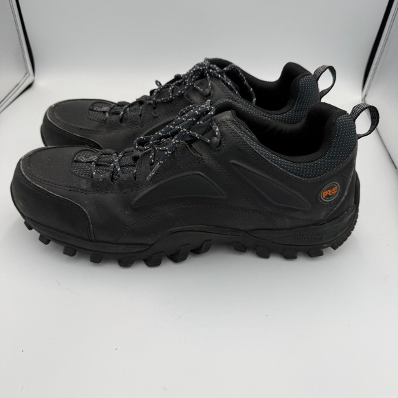 Timberland PRO 40008 Mens Black Leather Work Shoes Steel Toe Low Top 15W Wide - Picture 4 of 8